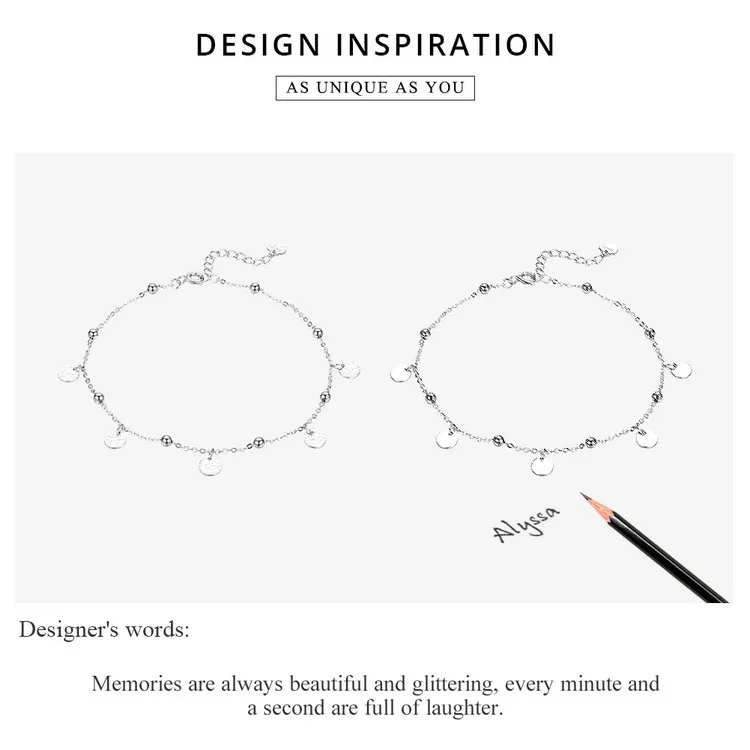 esterlina geométrica minimalista verão moda pé pulseira