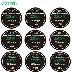 2018 ZZtech Отопление провода Ni80 сопротивление провода м 10 м/рулон для электронных сигарет RDA тепла fasting и прочного бесплатная доставка