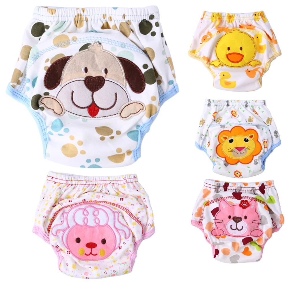 Unisex Baby Diaper Reusable Baby Training Pants Animal Printed Newborn Underpants Panties Infant Toddler Cloth Diapers Cover 