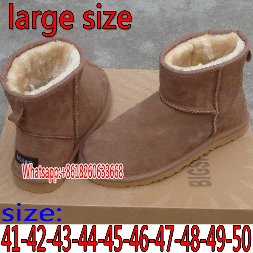 

Super large size snow boots High-quality leather boots Men's boots warm and warm in winter 40 41 42 43 44 45 46 47 48 49 50 size