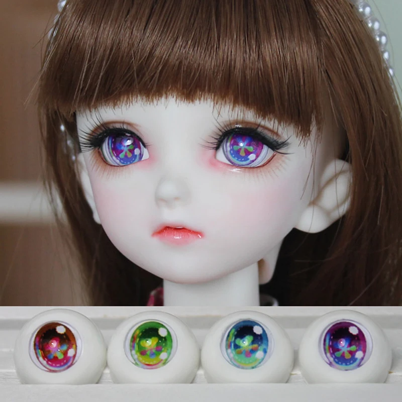 

4 Colors 1 Pair 14MM 16MM 18MM Acrylic Eyes for SD Doll 1/6 1/4 1/3 BJD Eyes Doll Toy Accessories