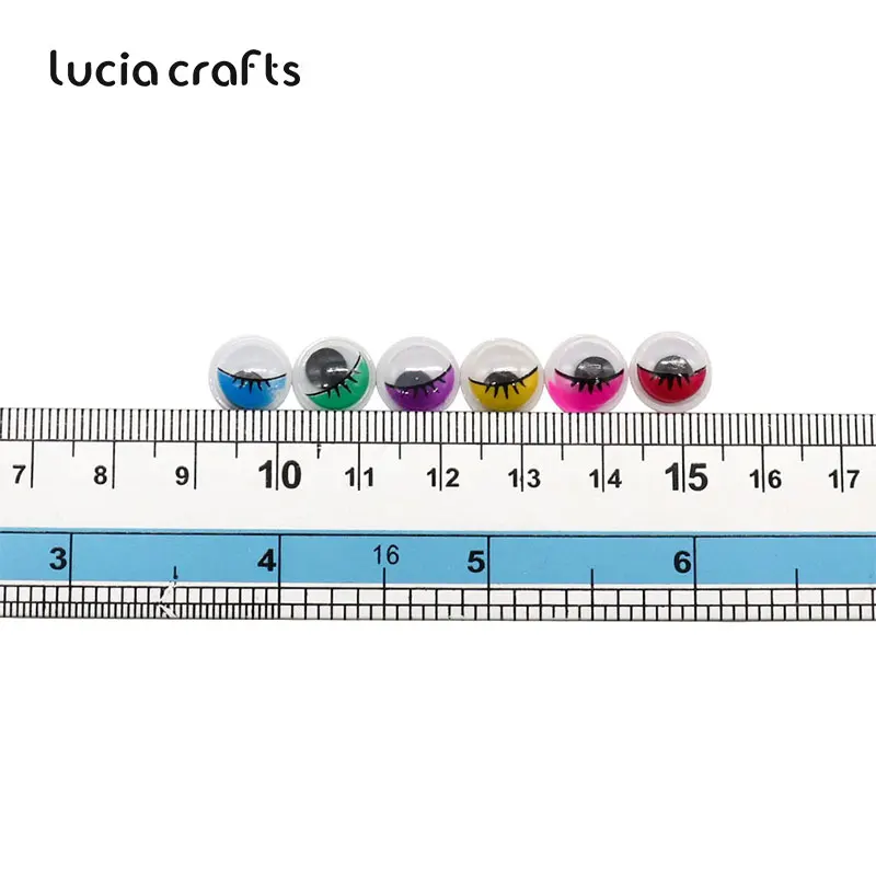 Lucia crafts 50 шт. 10 мм с ресницами Googly Wiggly Eyes самоклеящиеся пластиковые глаза скрапбук для кукольных игрушек аксессуары K0805