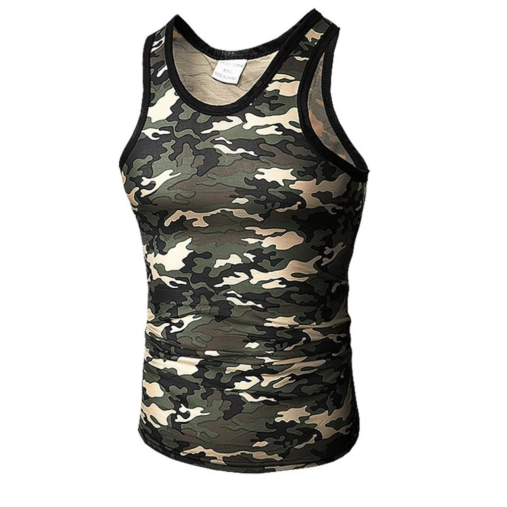 

New fashion Camouflage sleeveless shirts tank top men Fitness shirt mens singlet Bodybuilding workout gym vest fitness men Apr3
