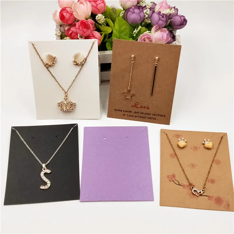 

24Pcs/Lot Fashion Necklace Earring Cards Paper Jewelry Set Holder Vintage Classic Necklace&Earring Displays Cards Favor Fixed