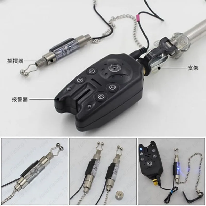 Европейский стиль светодиодный сигнализатор для рыбалки портативный Водонепроницаемый Регулируемый тон громкость чувствительность звуковая сигнализация укуса рыбы рыболовные инструменты