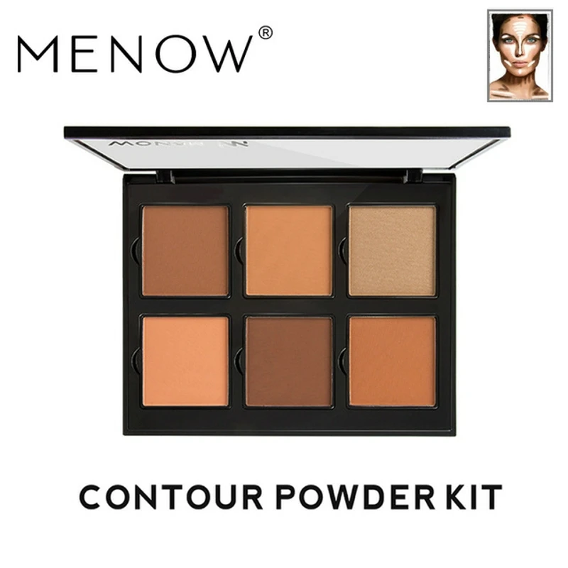 

MENOW Brand 6 color Concealer Face Modified Contour Powder Plate Highlight shadow Cosmetic Face care Make up ES02