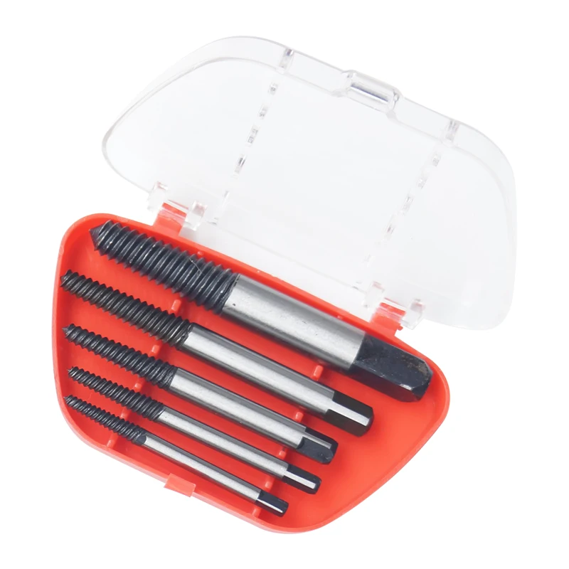 5PCS Screw Extractor Drill Bits Guide Broken Damaged Bolt Remover Car-styling Storage Box thread removal tools 5PCS Screw Extractor Drill Bits Guide Broken Damaged Bolt Remover Car-styling Storage Box thread removal tools