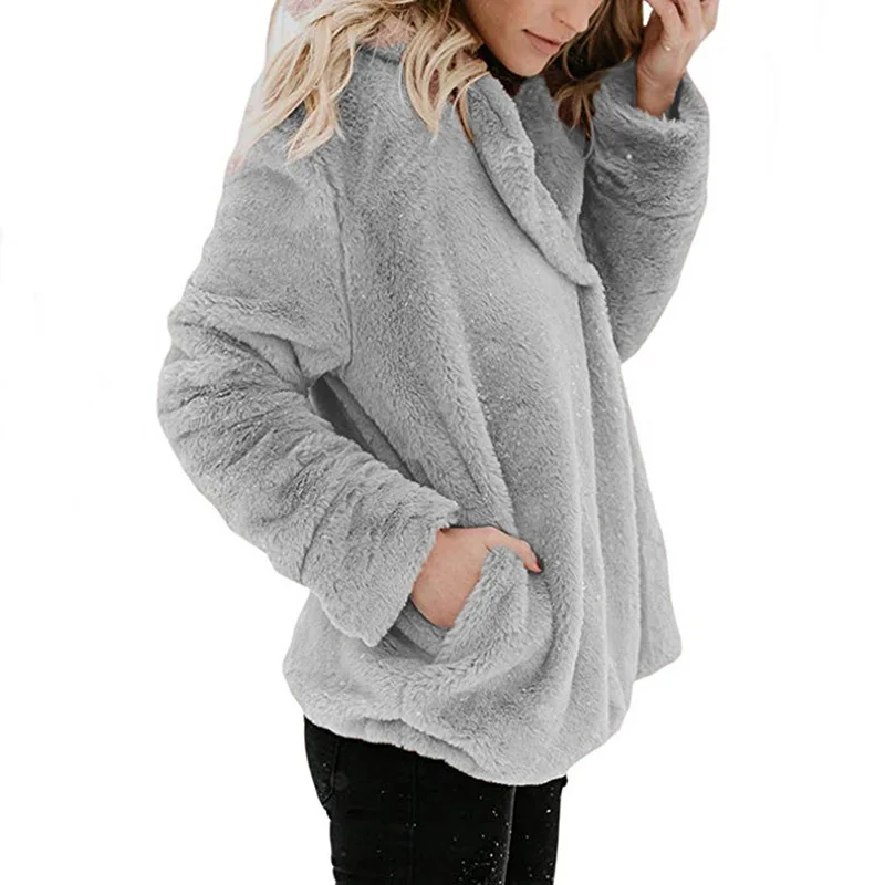 Женский шерстяной кардиган, свитер, Женский хлопковый теплый свитер с карманами, длинное кимоно, куртка, пальто, мода - Цвет: gray