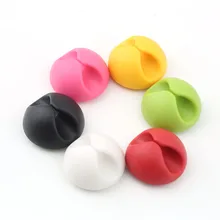 6pcs Silicone Multipurpose Cable Clamp Wire Clips Holder Organizer for PC Desktop Color Random 9x12x18cm