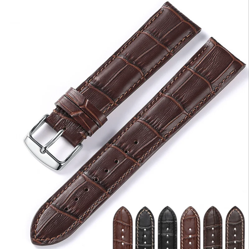 

12mm 14mm 16mm 18mm 20mm 22mm 24mm 26mm 28mm Crocodile Leather Strap with Bamboo Strap Watch Strap for Men and Women