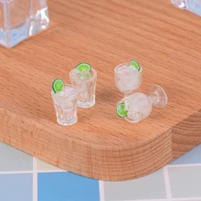 2 шт. модель миниатюрная еда Мини Стеклянная чашка+ кубик льда моделирование Кубок модель игрушки кукла дом Декор кухня игрушка