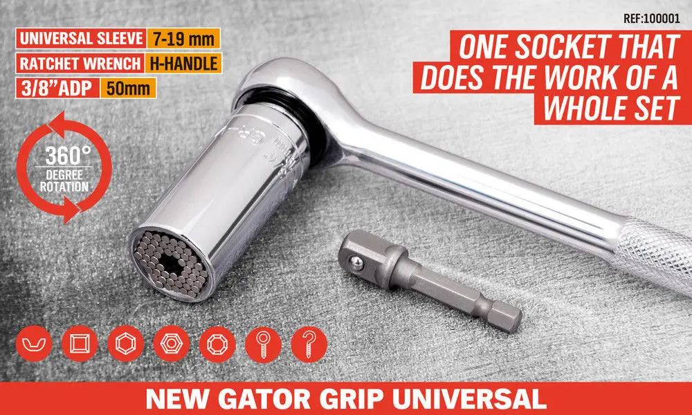 HORUSDY 44-in-1 Universal Wrench Set With Tool Bag, Adjustable 5mm-27mm - Foto 6