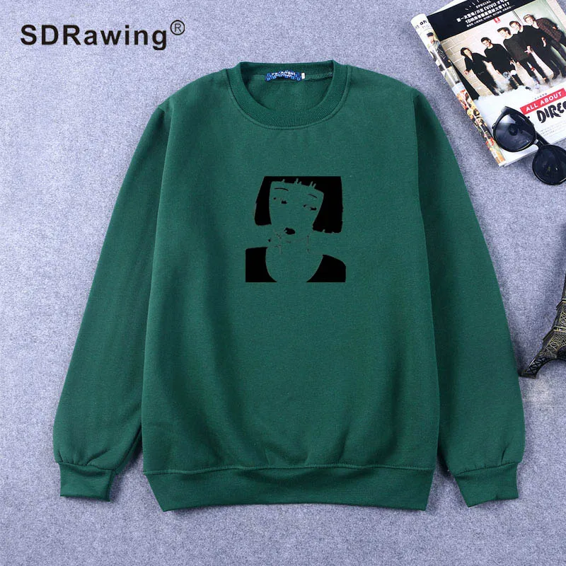 Smoking Girl Anime Sweatshirts Funny Punk Harajuku Hip Hop Rock Sweatshirts Women Sweatshirts Femme 2018