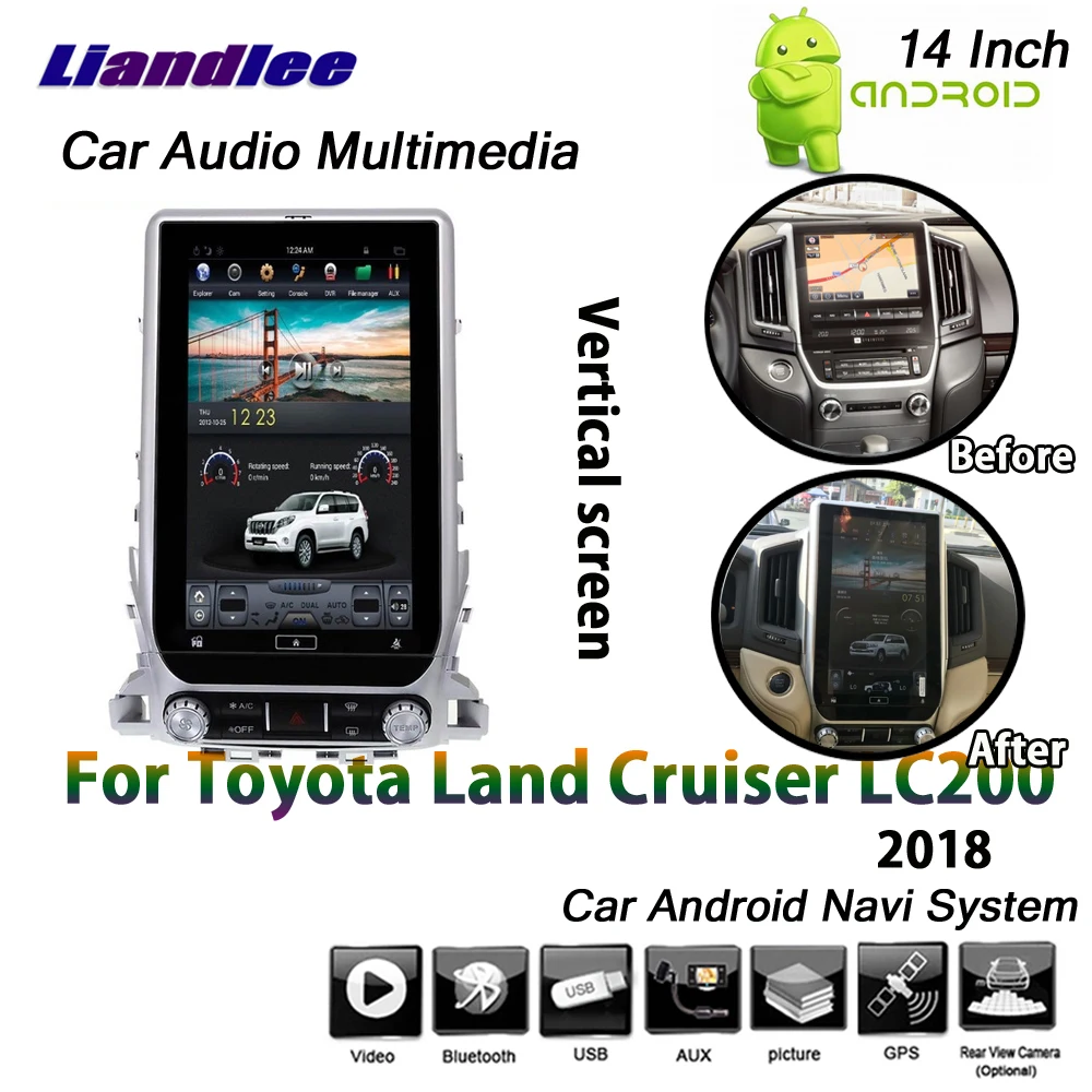 Cheap Liandlee 14 Inch 2+32G For Toyota Land Cruiser LC200 2018 Android 6.0 up Car Vertical Screen GPS Navi Map Navigation Multimedia 2