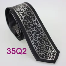 Yibei Coachella Галстуки черный Средства ухода за кожей Шеи Галстуки граничит с серый Пейсли Gravatas masculinas микрофибры Тонкий Для мужчин S Средства ухода за кожей Шеи Галстук подарки для для мужчин