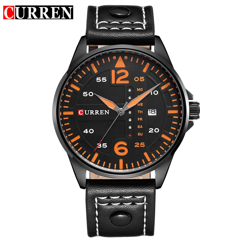 CURREN Luxury Brand Original Relogio Masculino Date Leather Casual Watch Men Sports Quartz Military WristWatch Male