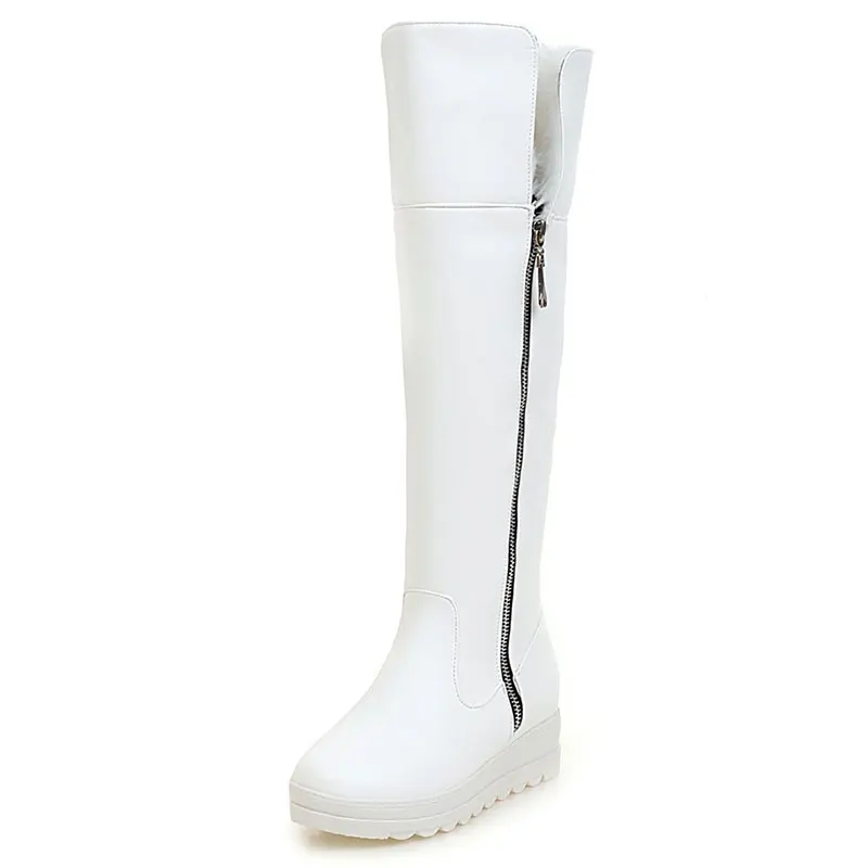 

Winter warm 2016 new Korean comfort knee boots side zipper leisure trifle with increasing round toe fashion snow boots dxj1030
