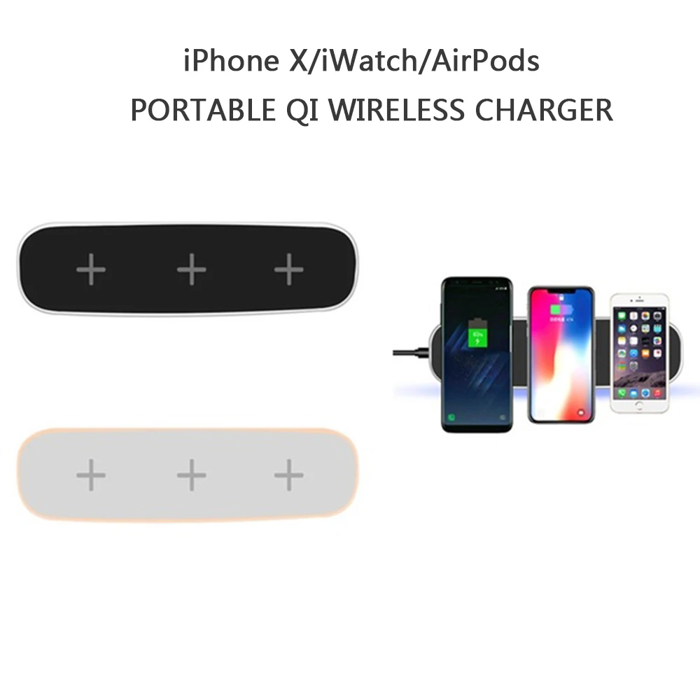 Qi быстрая для Apple watch Airpod iphone samsung xiaomi Беспроводная Индукционная телефон быстрое зарядное устройство 3 в 1 держатель зарядная станция