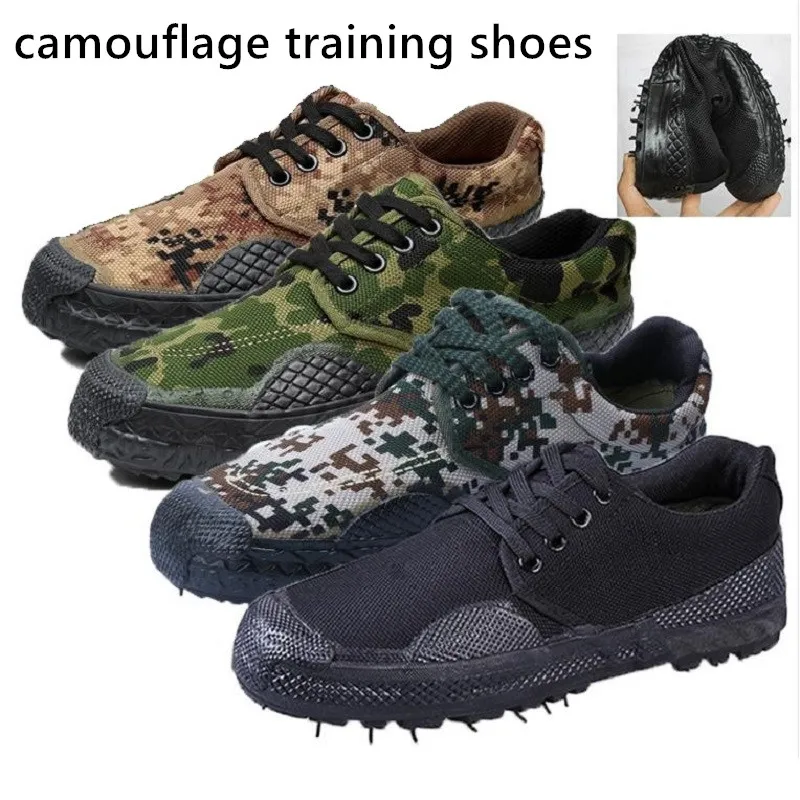 

Lightweight Camouflage Safety Work Men Protective Shoes Thicken Toecap Canvas Rubber Sole Wear Resistant Construction Military