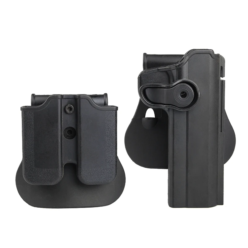 2-H005 Tactical-Polymer-Retention-Roto-Holster-with-Double-Magazine-Pouch-Fits-1911-Style-Hunting-Airsoft (2)