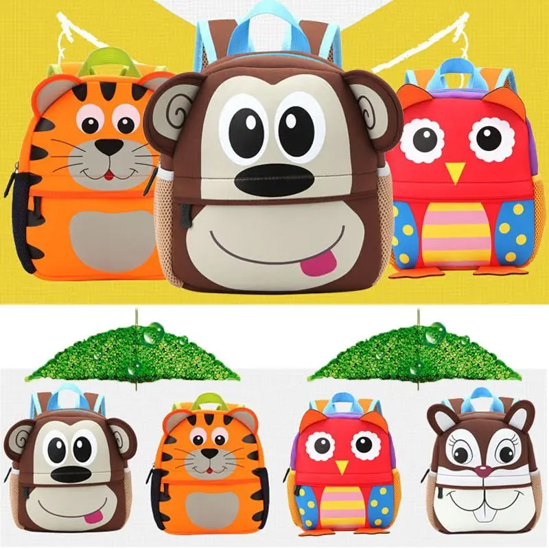 

2019 new Cute Kid Toddler School Bags Backpack Kindergarten Schoolbag 3D Cartoon Animal Bag Shoulder Bag