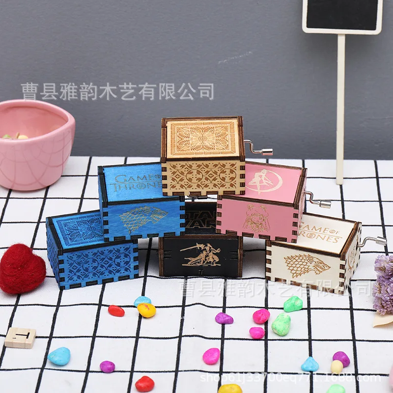 

Free shipping Handmade wooden music box harry potter music box hand color restoring ancient ways for customization