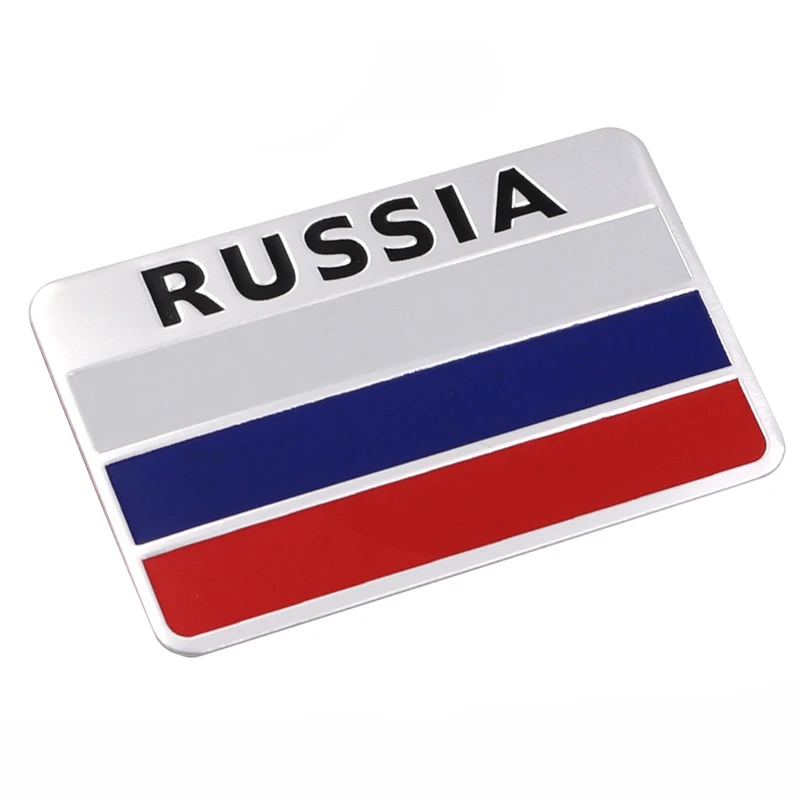 Stylish-3D-Aluminum-Russian-Flag-Pattern-Square-car-Stickers-Decal-Car-Window-Door-Durable-to