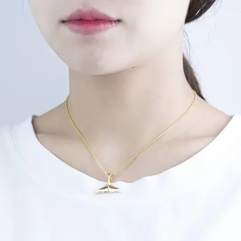 

V Attract 10pcs Whale Fishtail Jewelry Chocker Gold Fashion Nautical Charm Pendant Mermaid Tail Necklace For Women And Men