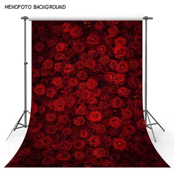 

Photography Backdrop Background Red Rose Flowers 5x7 Hazy Floral Backgrounds for Wedding Photoshoot Customized Photocall Props