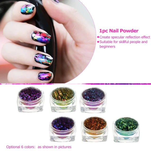 1set Chrome Nail Powder Glitter Metallic Shinning 1set Chrome Nail Powder Glitter Metallic Shinning Manicure Diy Art Decoration Tool