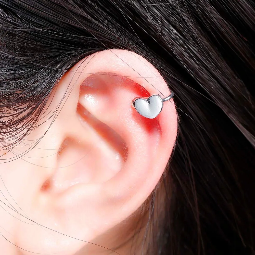 

DoreenBeads 2016 Summer Heart Ear Bones Clips Earrings Ear Cuff Woman Fashion Bohemia Style 8x6mm 1Piece