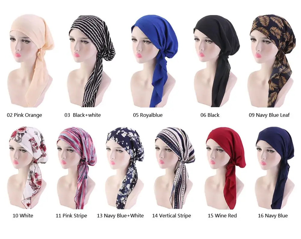 Мусульманская Кепка с полным покрытием, головной убор, бандаж, красивый тюрбан на шнуровке для женщин, модный головной платок