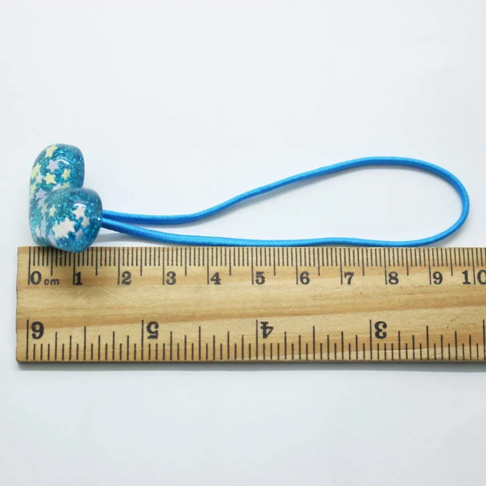 2 шт./лот разноцветные блестящие эластичные резинки в форме сердца с пятью