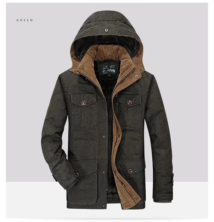 AFS JEEP брендовая Толстая парка, мужская хлопковая кашемировая зимняя куртка, мужская повседневная куртка, мужские парки, hombre размера плюс 4XL, jaqueta masculina
