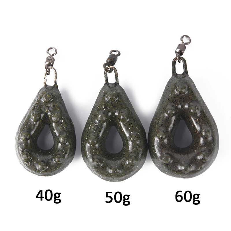 1Pc Weight 40/50/60g Carp Fishing Leads Inline Lead Sinkers Carp