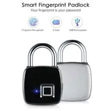 USB Перезаряжаемый умный чехол для багажа с замком без ключа с отпечатком пальца IP65 Водонепроницаемый Противоугонный замок для безопасности