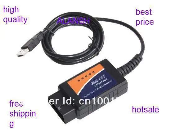 10 ШТ./ЛОТ ELM327 USB Авто obd2 код читателя диагностики кабеля