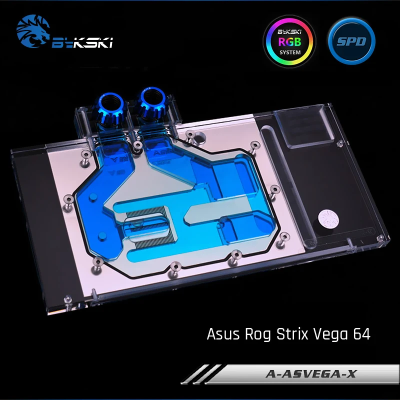 Bykski A-ASVEGA STRIX-X, полное покрытие видеокарты блок водяного охлаждения, для Asus Rog Strix Vega 64