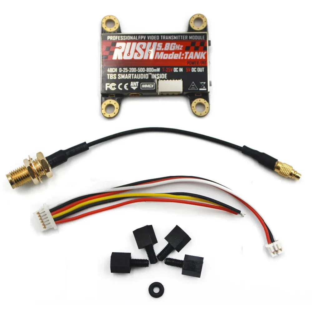

RUSH VTX TANK 5.8G 48CH 25mW/200mW/500mW/800mW Switchable 7-25V AV Transmitter RaceBand / LowRace Built-in TBS Smartaudio