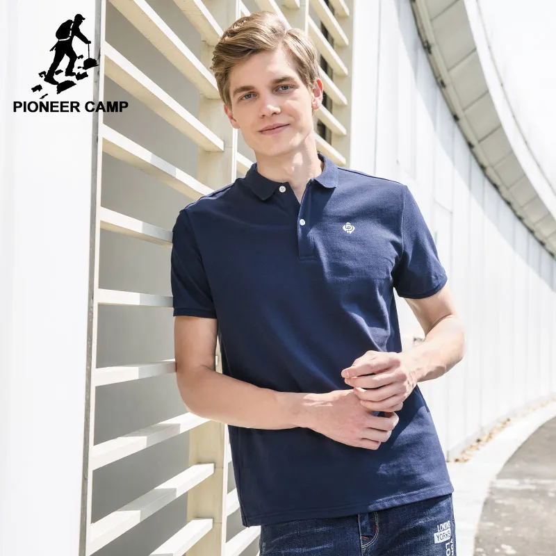 

Pioneer Camp New summer Polo Shirt Men top quality 100% cotton Mens Polo Shirt Short Sleeve Solid Polo Shirt Male Brand Clothing