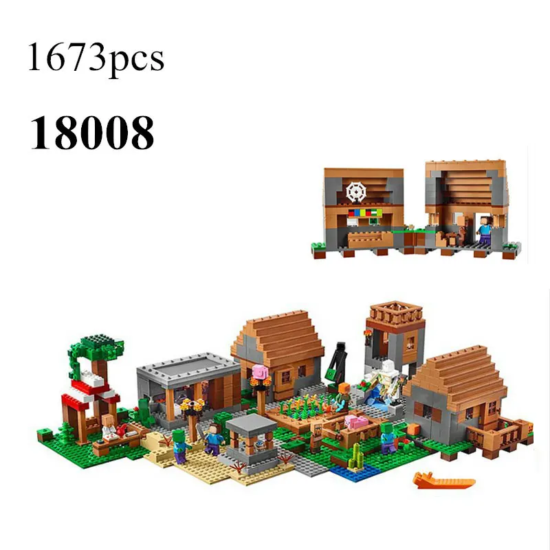 font b LEPIN b font 18008 1673pcs Model building kits compatible lego my worlds MineCraft