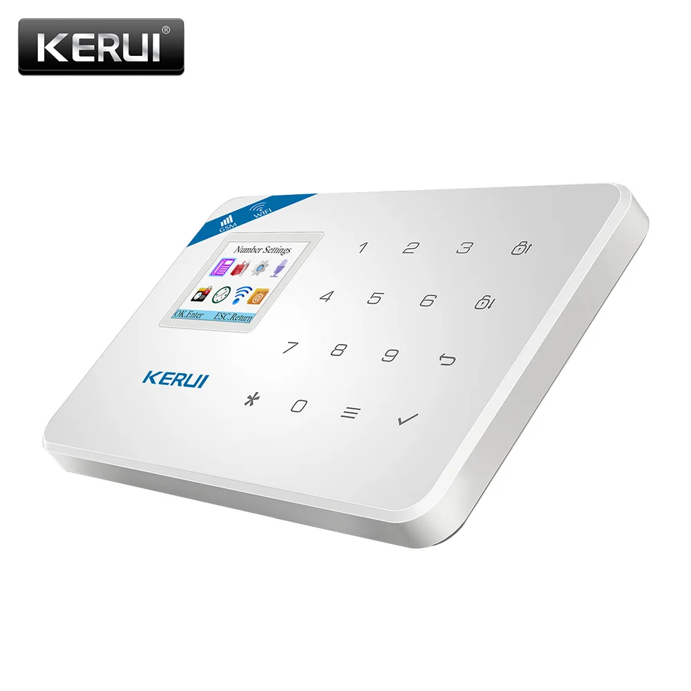 KERUI W18 433 MHz 4 idiomas sistema de alarma de seguridad inalámbrico 1,7 pulgadas IOS/Android Control de aplicación Wifi GSM trajes de alarma antirrobo para el hogar