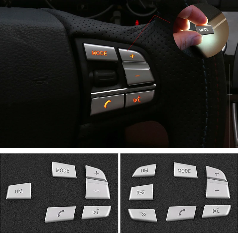 Car Styling Steering Wheel Button Cover Trim Sticker For BMW 1/2/3/4/5
