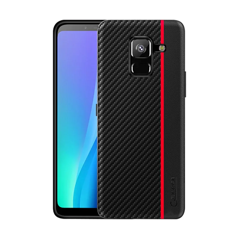 Для Samsung Galaxy A7 2018 чехол из углеродного волокна Текстура кожаный защитный для A9 A8