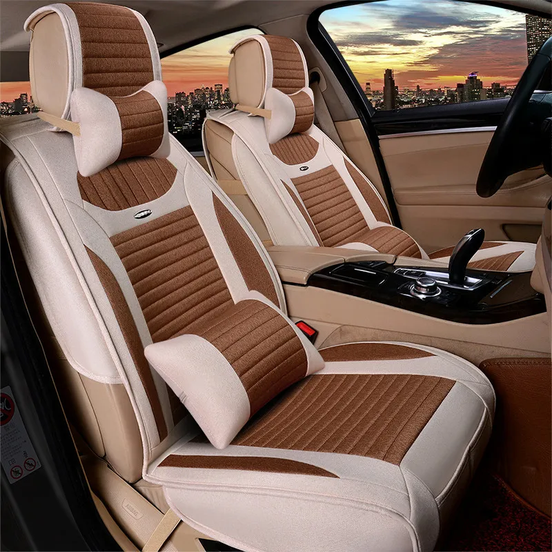 Linen Car Seat Cover durable and practical Universal car seat coverin