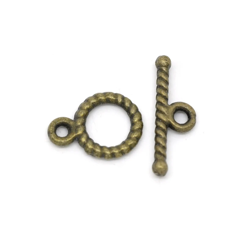 

50 Sets Bronze Tone Toggle Clasps 11x9mm 12x9mm