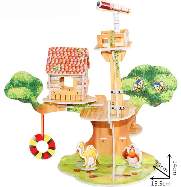 3D DIY Головоломка ЗАМОК строительство самолет стерео модель детская головоломка Раннее Обучение творческие игрушки забавные подарки - Цвет: 8