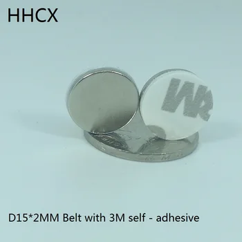 

70pcs/lot Disc magnet 15x2mm N35 Strong Disk NdFeB Magnet 15*2 mm Belt with 3M self - adhesive Neodymium Magnets 15MM X 2MM