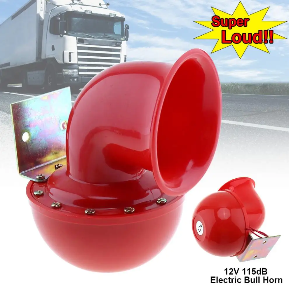 12V 115dB Red Universal Durable Electric Raging Bull Air Horn for Car / Truck / Motorcycle