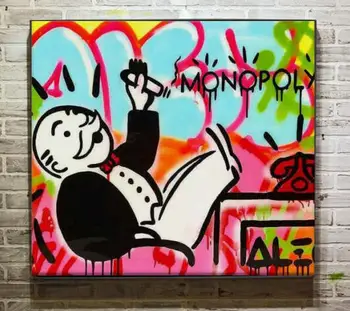 

free shippiing Pop artist Painting Richie Rich Graffiti money arts poster hand painted no frame T-323